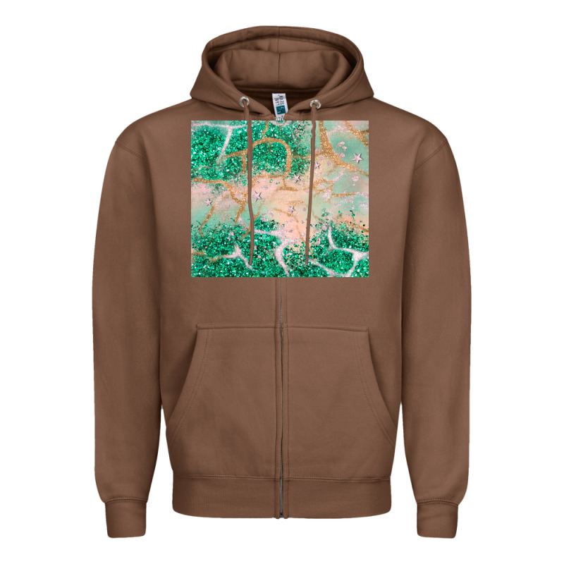 Green Glitter Zipper Hoodie by JahusDesignShop | Teevron