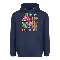 Navy happy easter y'all rabbit Heavyweight Hoodie - BarkalooDesign