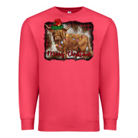 Cardinal merry christmas highland cow Premium Sweatshirt - BarkalooDesign