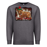 Charcoal Heather merry christmas highland cow Premium Sweatshirt - BarkalooDesign