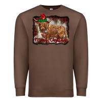 Chestnut merry christmas highland cow Premium Sweatshirt - BarkalooDesign