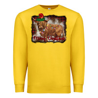 Lemon merry christmas highland cow Premium Sweatshirt - BarkalooDesign