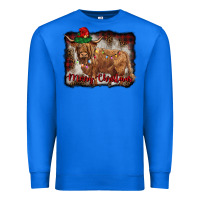 True Royal merry christmas highland cow Premium Sweatshirt - BarkalooDesign