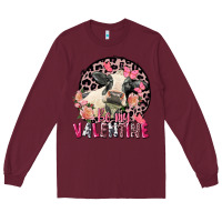 Burgundy be my valentine holstein cow valentine's day Long Sleeve Tee - FaDigitalArtStudio