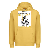 Antique Gold Never Underestimate An Old Man With A Mountain Bike Premium Hoodie - Bettercallsaul