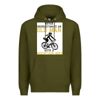 Army Green Never Underestimate An Old Man With A Mountain Bike Premium Hoodie - Bettercallsaul