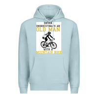 Blue Mist Never Underestimate An Old Man With A Mountain Bike Premium Hoodie - Bettercallsaul