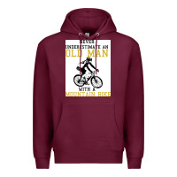 Burgundy Never Underestimate An Old Man With A Mountain Bike Premium Hoodie - Bettercallsaul