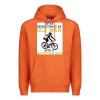 Carrot Never Underestimate An Old Man With A Mountain Bike Premium Hoodie - Bettercallsaul