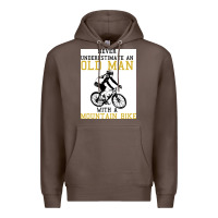 Coffee Never Underestimate An Old Man With A Mountain Bike Premium Hoodie - Bettercallsaul
