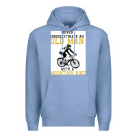 Colony Blue Never Underestimate An Old Man With A Mountain Bike Premium Hoodie - Bettercallsaul