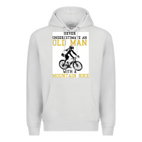Dove Grey Never Underestimate An Old Man With A Mountain Bike Premium Hoodie - Bettercallsaul