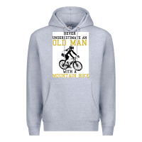 Heather Grey Never Underestimate An Old Man With A Mountain Bike Premium Hoodie - Bettercallsaul