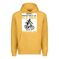 Mustard Never Underestimate An Old Man With A Mountain Bike Premium Hoodie - Bettercallsaul