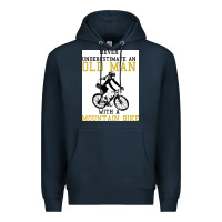 Navy Never Underestimate An Old Man With A Mountain Bike Premium Hoodie - Bettercallsaul
