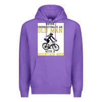 Purple Never Underestimate An Old Man With A Mountain Bike Premium Hoodie - Bettercallsaul