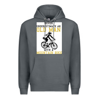 Rock Never Underestimate An Old Man With A Mountain Bike Premium Hoodie - Bettercallsaul