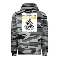 Slate Camo Never Underestimate An Old Man With A Mountain Bike Premium Hoodie - Bettercallsaul
