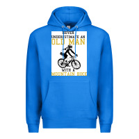True Royal Never Underestimate An Old Man With A Mountain Bike Premium Hoodie - Bettercallsaul