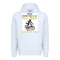White Never Underestimate An Old Man With A Mountain Bike Premium Hoodie - Bettercallsaul