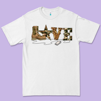 Camouflage Military Boots Love Premium Tee Designed By Artiststas