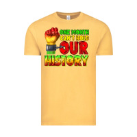 Vintage Mustard one month cant hold our history juneteenth Vintage Tee - texasbilliewilder