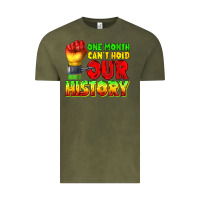 Vintage Olive one month cant hold our history juneteenth Vintage Tee - texasbilliewilder