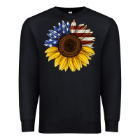 Black american flag sunflower Premium Sweatshirt - Jasminsmagicworld