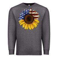 Charcoal Heather american flag sunflower Premium Sweatshirt - Jasminsmagicworld