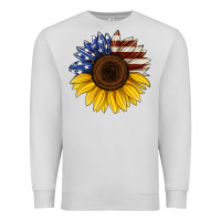 Dove Grey american flag sunflower Premium Sweatshirt - Jasminsmagicworld