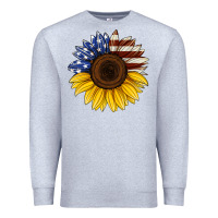 Heather Grey american flag sunflower Premium Sweatshirt - Jasminsmagicworld