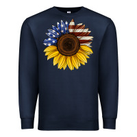 Navy american flag sunflower Premium Sweatshirt - Jasminsmagicworld
