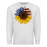 Oatmeal Heather american flag sunflower Premium Sweatshirt - Jasminsmagicworld