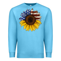 Ocean Blue american flag sunflower Premium Sweatshirt - Jasminsmagicworld