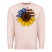 Pale Pink american flag sunflower Premium Sweatshirt - Jasminsmagicworld