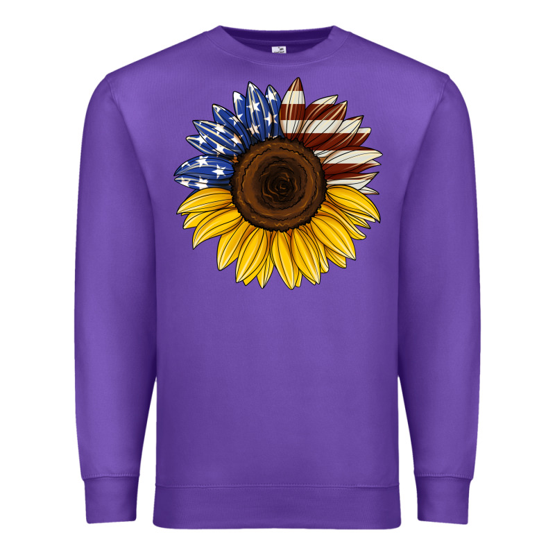 American Flag Sunflower Premium Sweatshirt by Jasminsmagicworld | Teevron