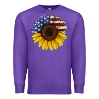 Purple american flag sunflower Premium Sweatshirt - Jasminsmagicworld