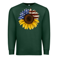 Sports Green american flag sunflower Premium Sweatshirt - Jasminsmagicworld