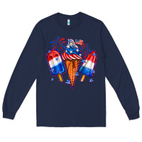 Navy 4th of July ice creams Long Sleeve Tee - Neo Western
