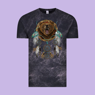 Bear  Native Dreamcatcher Vintage Tee Designed By Barkaloodesign