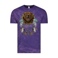Cloud Purple bear  native dreamcatcher Vintage Tee - BarkalooDesign