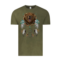 Vintage Olive bear  native dreamcatcher Vintage Tee - BarkalooDesign