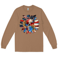 Toasted Coconut 4th of July sunflower skull 4th of july Long Sleeve Tee - CowGirlArtShop