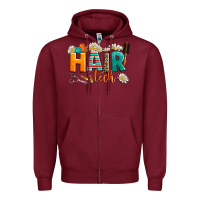 Burgundy hair tech Zipper Hoodie - AdoDesignShop