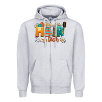Heather Grey hair tech Zipper Hoodie - AdoDesignShop