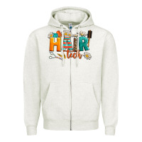 Oatmeal Heather hair tech Zipper Hoodie - AdoDesignShop