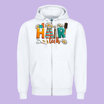 Hair Tech Zipper Hoodie Designed By Adodesignshop