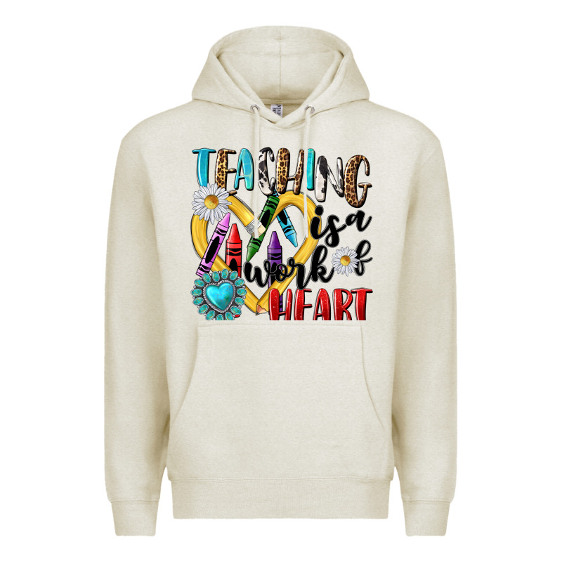 Teaching Is A Work Of Heart Premium Hoodie by NancyCooperArtShop | Teevron