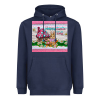Navy happy easter y'all  rabbit Heavyweight Hoodie - BarkalooDesign