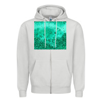 Dove Grey green glitter Zipper Hoodie - JahusDesignShop